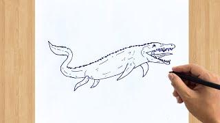 How to Draw a Mosasaurus Step by Step Easy | Dinosaur Drawing From Jurassic World