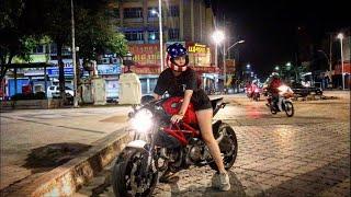 Ducati monster cafe racer  into the night !!!