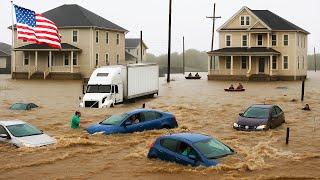 Chaos in Indiana, USA !  Massive Flooding Turns Streets Into Rivers – Homes & Vehicles Submerged
