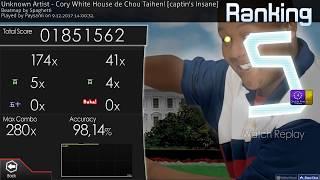 osu! Cory White House de Chou Taihen! [captin's Insane] +DT,HD | Sightread FC | S | #7 317pp