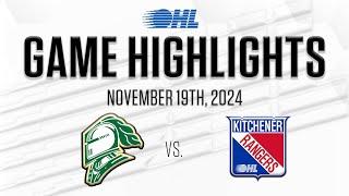 OHL Highlights: London Knights @ Kitchener Rangers Nov. 19, 2024