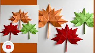 Herbstdeko selber machen  Origami Herbstblätter  DIY Paper Maple Leaf