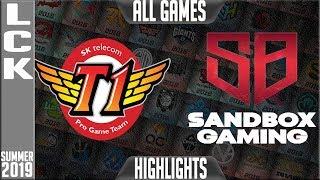 SKT vs SB Highlights ALL GAMES | LCK Summer 2019 Week 10 Day 3 | SK Telecom T1 vs Sandbox Gaming