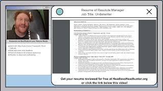 Recruiter Reviews a Underwriter Resume (Resolute Manager)