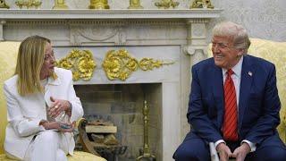 Italian Prime Minister Giorgia Meloni meets with Trump amid reciprocal tariff pause