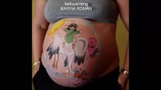 Bellypainting con Karina Román: Cigueña de verano