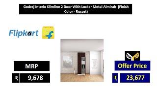 Godrej Interio Slimline 2 Door With Locker Metal Almirah  Finish Color   Russet