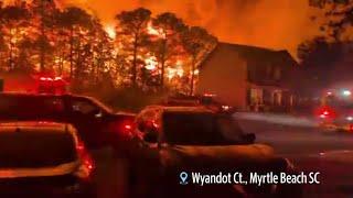 Watch As Forest Fire Threatens Homes In Carolina Forest