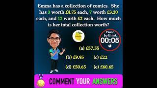 11 plus Maths Challenge | Day 34| If you think you are good at maths | #shorts #Lessonade