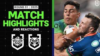 2025 NRL Match Highlights and Press Conferences | Canberra Raiders v New Zealand Warriors | Round 1