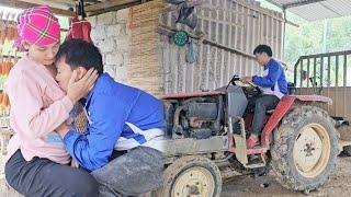 Toan and Xuan took materials to dig a foundation to build a kitchen