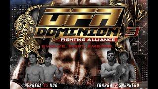 DOMINION FIGHTING ALLIANCE 3 FULL FIGHT CARD BY COMBAT SPORTS COVERAGE