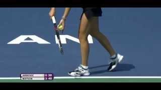 Jelena Jankovic saves break point in style - against Watson