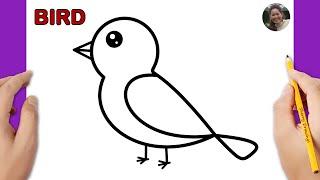 How to draw a bird easy | Bird drawing tutorial