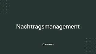 Nachtragsmanagement in Capmo