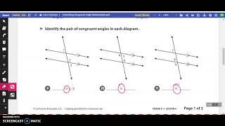 Student Tutorial: Describing Congruent Angle Relationships