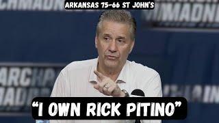 John Calipari Post Game Press Conference Interview - Arkansas vs St. John’s - NCAA March Madness