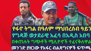 የፋኖ ትግል በዓለም ማህበረሰብ እይታ/በቀጠሉት ግጭቶች ሚሊዮኖች ተፈናቅለዋል/የግዳጅ ወታደራዊ አፈሳ በአዲስ አበባ/2.9 ሚሊየን ዜጎች በወባ ተጠቅተዋል