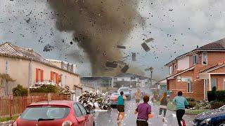 2 minutes ago in Germany! Severe tornado blew off the roofs of buildings in Telgte