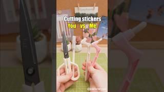 You cutting stickers versus me cutting stickers.#shorts