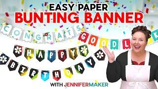 EASY Party Decor: Make A Paper Bunting Banner: Birthday & Congratulations