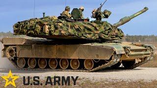 US Army, 3ID. M1A2 SEPv3 Abrams tanks. Soldiers during combat exercises.