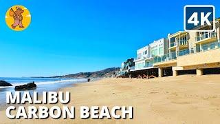 Carbon Beach Walking Tour Malibu CA | {4k}  Binaural Sound