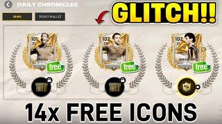 GLITCH!! HOW TO GET 14X FREE ICON 102 OVR VAN BASTEN FROM DAILY CHRONICLES FC MOBILE 25!