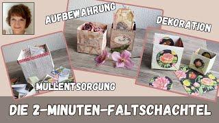 DIY Faltschachtel  dekorativ oder praktisch nutzbar  in 2 Minuten gefaltet supereasy  Upcycling