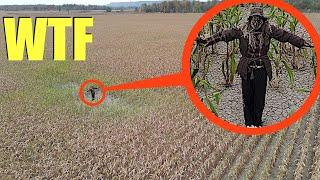 you won't believe what my drone saw in this haunted cornfield.. (the scarecrow is alive!)