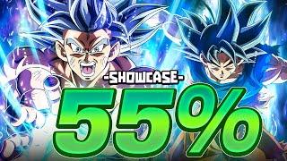 HE'S AMAZING! TEQ LR UI GOKU IS CRAZY EVEN WITH NO DUPES! 55% SHOWCASE! (Dokkan Battle)