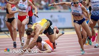 Femke Bol guides Netherlands through chaotic mixed 4x400 heat at Worlds | NBC Sports