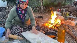 İFTARA ODUN ATEŞİNDE YAĞ ÇEKMEYEN İÇLİ BÖREK YAPTIM 