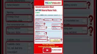 SAP S/4 HANA MM Material Master Detailed Explanation ( Basic Data 1,2, Sales Org 1,2, MRP1,2,3,4)