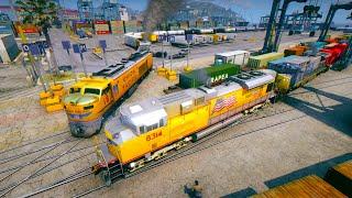 UNION PACIFIC 8314 driving through the EXTENDED PORT RAILROADS! - Grand Theft Auto V
