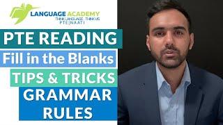 PTE READING Fill in the Blanks Tips Tricks and Strategies | Proven Grammar Rules | Language Academy
