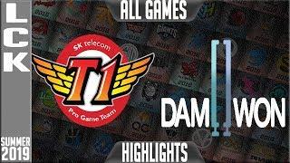 SKT vs DWG Highlights ALL GAMES | LCK Summer 2019 Week 10 Day 1 | SK Telecom T1 vs Damwon Gaming