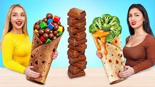 Real Food vs Chocolate Food Challenge | Funny Kitchen Hacks by Turbo Team