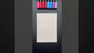 “R” with gradient Technique!🩷 #poscamarkers #drawing #art #shorts #painting  #trending