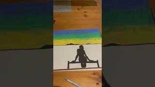 DIY Sunset Art #satisfying #satisfyingart #art