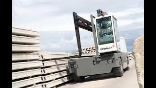 EGX electric sideloader with wide carriage at Lynx Precast Concrete, in Ashington, Northumberland