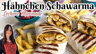 Leckerste selbstgemachte Shawarma Rollen (Hähnchen)