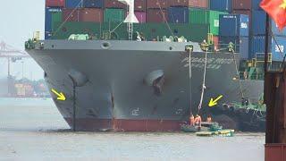 Close-up: Anchor Chain Tension As Ship Enters Cat Lai | 4K Shipspotting