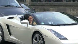 EXCLUSIVE - Kim Kardashian and Kanye West rent a White Lamborghini for a crazy ride in Paris