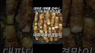 두 재료의 환상적 조합 대파대패삼겹말이