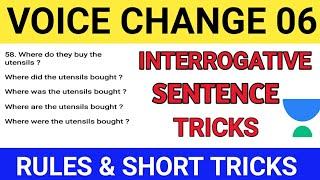 Voice change Interrogative sentence rules & short trick with practice set