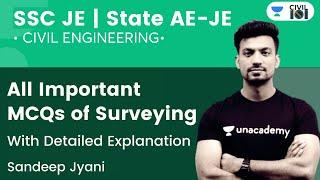 All Important MCQs of Surveying | SSC JE | State AE-JE | Sandeep Jyani | Civil 101