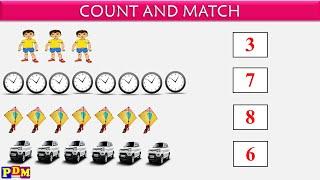 Count and Match Numbers | counting objects kindergarten | matching numbers 1-10 | PDM CHILD STUDY