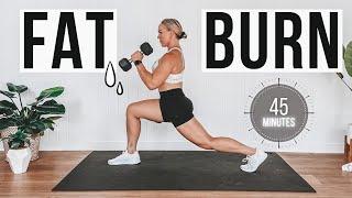 45 Min Strength & Cardio INTERVALS WORKOUT to Burn Fat & Build Muscle | No Repeats