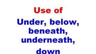 khan method english lesson - se of under, below, down, learn preposition lesson easy way and speak